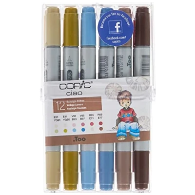 Image of Copic 22075703 Ciao Set of 12, Colours Vintage