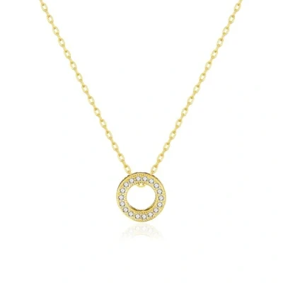 Image of Philip Jones Gold Plated Circle of Life Necklace Created with Zircondia® Crystals