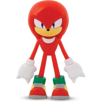 Image of Bend Ems Sonic The Hedgehog Knuckles Figure Poseable &amp; Bendable Action for Kids Collectors