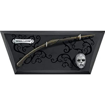 Image of The Noble Collection Bellatrix Wand with wall display &amp; mini mask