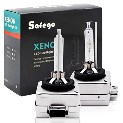 Image of Safego D1S Xenon Bulb 35W 6000K HID Headlight Super Bright Discharge Lamp Replace Kit 12V Car Bulbs Diamond White LED Exterior Headlamp Bulbs, Pack of 2