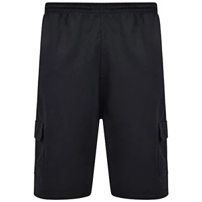 Image of KAM Big &amp; Tall Cargo Lounge Shorts Men&#039;s Black