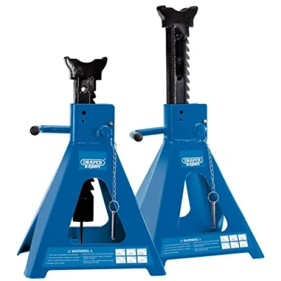 Image of Draper Pair of Pneumatic Rise Ratcheting Axle Stands, 10 Tonne