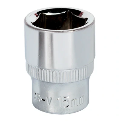 Image of Sealey Premier WallDrive® Socket 15mm 3/8&quot;Sq Drive Fully Polished