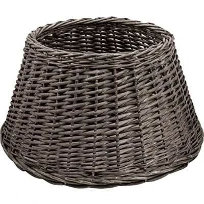 Image of Netagon Under Christmas Tree Skirt Boarder Trim (Natural Rattan 70cm) Wicker Skirt, Woven