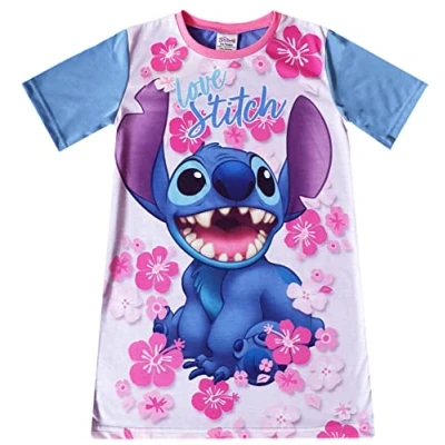 Image of Disney Girls Lilo and Stitch Nightie Nightdress Night Shirt 11 12 Years