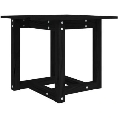 Image of vidaXL Coffee Table Black 50x50x45 cm Solid Wood Pine