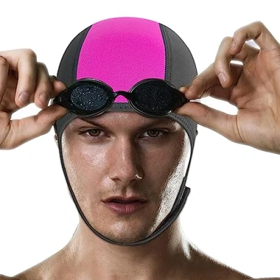Image of Shareed Swim Caps for Women Neoprene 2.5mm Scuba Diving Hood,Thermal Head Swimming Hat with adhesive Strap, Adjustable Beanie Hood Men