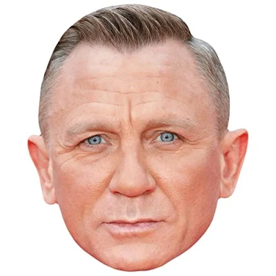 Image of Daniel Craig (Stare) Celebrity Mask, Flat Card Face, Fancy Dress Mask