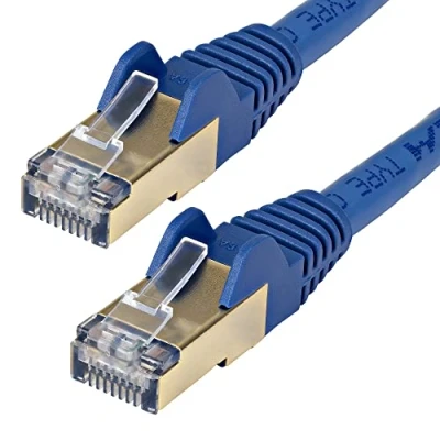 Image of StarTech.com 5 m CAT6a Ethernet Cable 10 Gigabit Shielded Snagless RJ45 100W PoE Patch Cord 10GbE STP Category 6a Network w/Strain Relief Blue Fluke Tested UL/TIA Certified (6ASPAT5MBL)