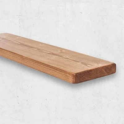 Image of Chunky Rustic Floating Shelf 9x2, Natural Oak, 220cm