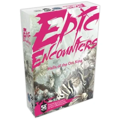 Image of Epic Encounters: Hall of the Orc King RPG Fantasy Roleplaying Tabletop Game with 20 Miniatures, Double Sided Mat, &amp; Master Adventure Book Monster Stats, 5E Compatible