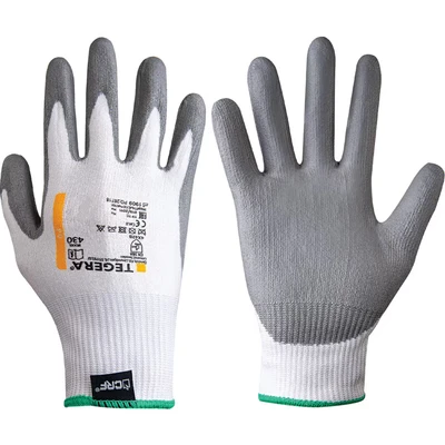 Image of Ejendals Cut Resistant Gloves, PU Coated, White/Grey, Size 8