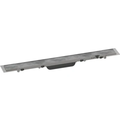 Image of hansgrohe 56029000 RainDrain Rock Fertigset Duschrinne 600 kürzbar und befliesbar Complete Set Shower Channel, Chrome, 60 cm