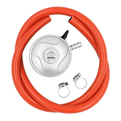 Image of Milestone Gas Hose Clips &amp; Regulator Butane 28 Mbar