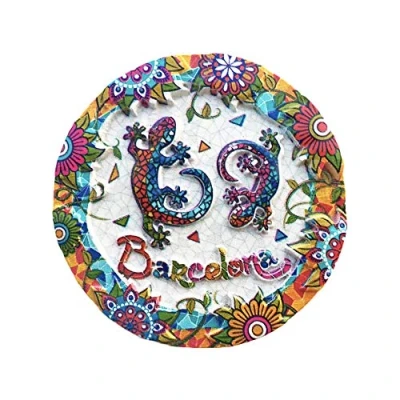 Image of Barcelona Spain 3D Mosaic Lizard Refrigerator Magnet Tourist Travel Souvenirs Handmade Resin Craft Magnetic Stickers Home Kitchen Decoration Fridge Collection Gift