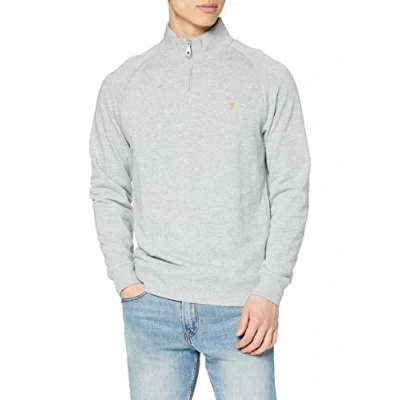 Image of Farah Mens Zip Jumper Light Grey Marl XL