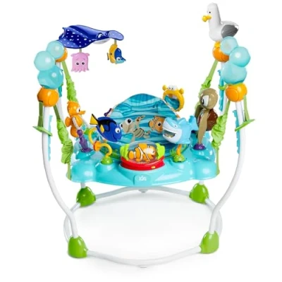 Image of Bright Starts, Disney Baby, Finding Nemo Sea of Activities Jumper, Activity Centre with 13 Activities, Lights, Music and Ocean Sounds, Adjustable Height, 360 Rotation, Ages 6 Months +