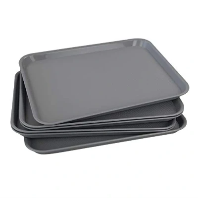Image of Cadineer 6 Pack Reusable Plastic Serving Trays, Fast Food Trays