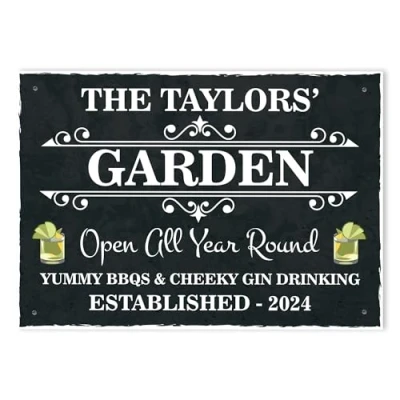 Image of Red Ocean Personalised Sign For Garden Hanging Wall Shed WELCOME Home Decor Gin Bar Signs Pub Plaque Summerhouse