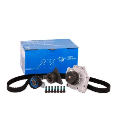 Image of 271647, 271855, 271981, 271985, 271986 Water Pump + Timing Belt Kit SKF VKMC 06604 with gaskets/seals 142 rounded tooth profile Sheet Steel