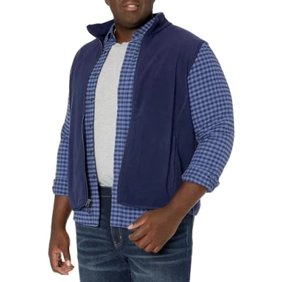 Image of Amazon Essentials Men&#039;s Full Zip Polar Fleece Vest (Available in Big &amp; Tall), Navy, XXL