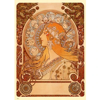 Image of onthewall Alphonse Mucha Zodiak Art nouveau 70x50cm Print