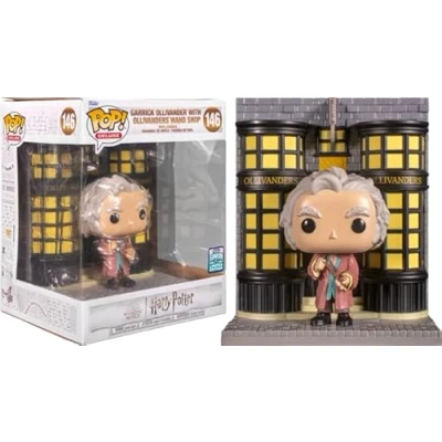 Image of POP! Harry Potter Garrick Ollivander with Ollivanders Wand Shop Diagon Alley Diorama Deluxe, Plastic, Resin Finish