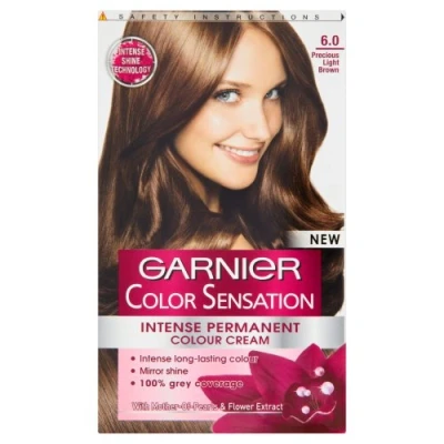 Image of Garnier Color Sensation Blonde Hair Dye Permanent 6.0 Precious Dark (Packaging may vary)