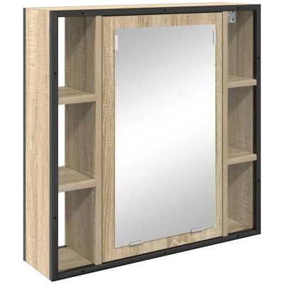 Image of vidaXL Bathroom Vanity Unit Light Oak Particle Board Medium Storage