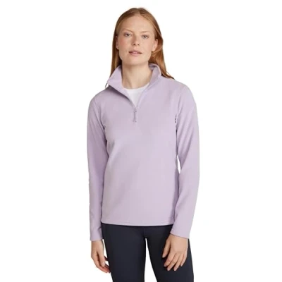 Image of Mountain Warehouse Camber Half Zip Women&#039;s Fleece Lightweight, Warm &amp; Cosy Sweatshirt Top Best for Camping, Outdoors, Travelling Hiking Purple XS