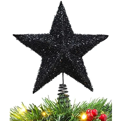 Image of Christmas Concepts® 28cm Sparkly Tree Top Star Luxury Decorations (Black)