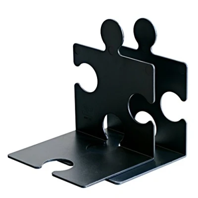 Image of HAN 9212 13, CD rack/bookend PUZZLE. Modern, innovative and very stable. Random interlinking. Set of 2, black