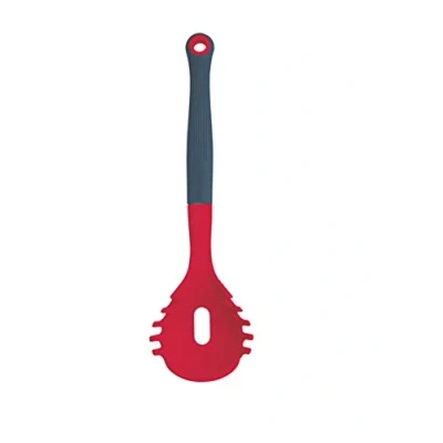 Image of Colourworks Multi Pasta Spoon / Spaghetti Measure Tool, Silicone, Cherry, 28.5 cm