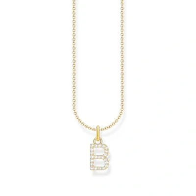Image of THOMAS SABO Letter B Necklace 925 Sterling Silver with Zirconia KE2241 051 14