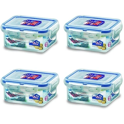 Image of LOCK&amp;LOCK HPL805SET Rectangular Water Tight Food Container, Plastic, Clear