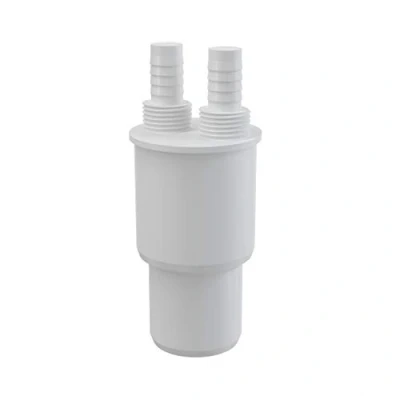Image of White Plastic Reduction Connection Reducer to Waste 40/50xG1/2&quot; Hose Connector