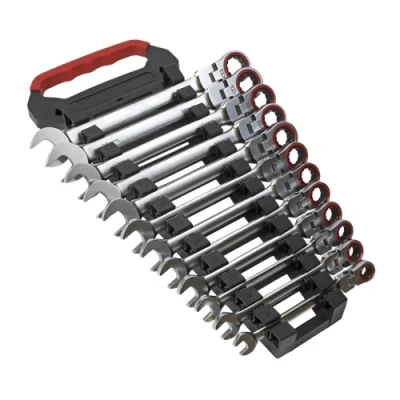 Image of Sealey Premier Flexi Head Ratchet Combination Spanner Set 12pc Metric Platinum Series