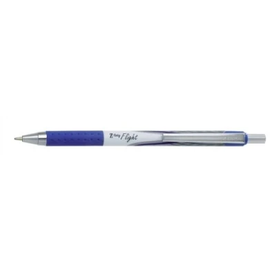 Image of Zebra Pen Z Grip Flight Retractable Ballpoint Pen, Medium Point, 1.0mm, Blue Ink, 12 Pack