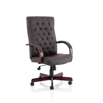Image of Chesterfield EX000003 Executive Leather Chair with Arms Brown