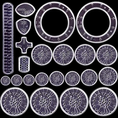 Image of Uoeo 22 Pack Creative Spirograph Drawing Set, Deluxe Kit Ideal Creativity Art Promoting Development Set for Kids