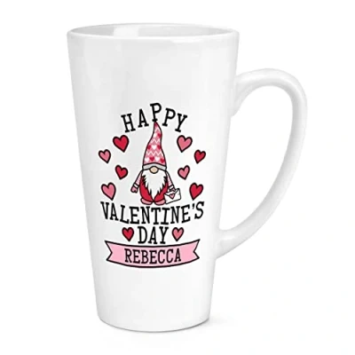 Image of Personalised Happy Valentine&#039;s Day Gonk Gnome 17oz Large Latte Mug Cup