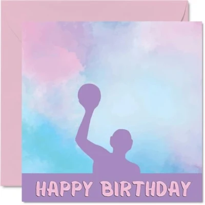 Image of Sport Birthday Cards for Women Girls Waterpolo in Card Friend Sister Daughter Niece Teammate, 145mm x Athlete Greeting