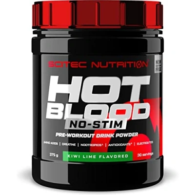 Image of Scitec Nutrition Hot Blood No Stim Stimulant Free Pre Workout with Creatine Nootropics Beta Alanine Electrolytes Antioxidant Complex, 375 g, Watermelon