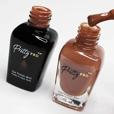 Image of Pretty Pro A Pair Hema Free Gel Polish &amp; Nail Duo Spicy Chai (2 x 8ml)