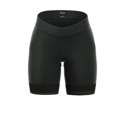 Image of Alé Cycling Women&#039;s Solid Classico RL Shorts, Black/Charcoal Grey, XS