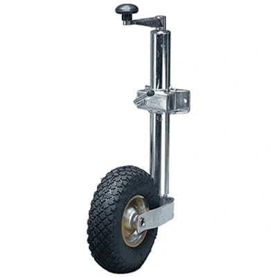 Image of Streetwize Heavy Duty Pneumatic 48mm Trailer Jockey Wheel with Clamp Trailers/Caravans/Boats 150kg Max (Soft Ground)