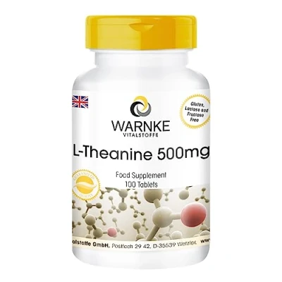 Image of Theanine Tablets 500mg Vegan 100 Amino Acid Warnke Vitalstoffe German Pharmacy Quality