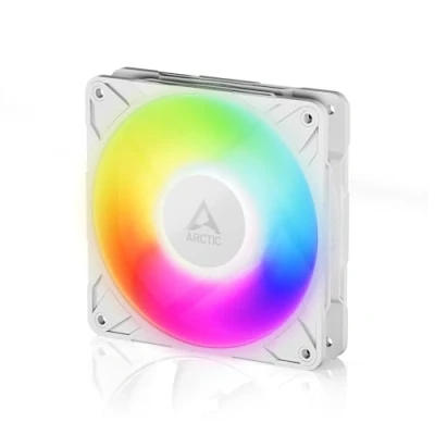 Image of ARCTIC P12 Pro A RGB (White) Powerful Premium Fan, 120 mm PWM Fan with Y Cable Splitter, 600 3000 rpm, 0 rpm
