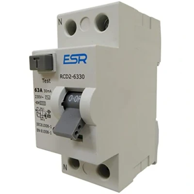 Image of 63A 30mA RCD Double Pole RCCB Trip Switch for DIN Rail 2 Module (63 Amp 30mA)